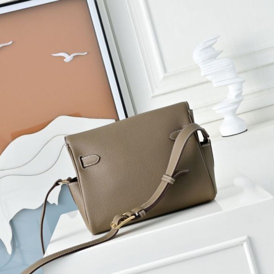Best Replica Hermes Kelly Messenger Shoulder Bag in Gray Knockoff