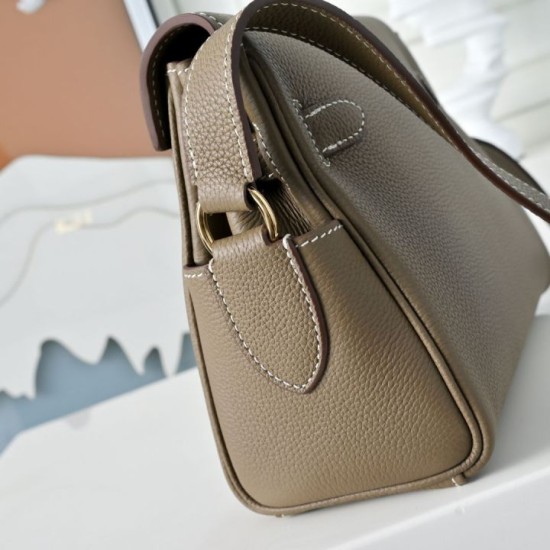 Best Replica Hermes Kelly Messenger Shoulder Bag in Gray Knockoff