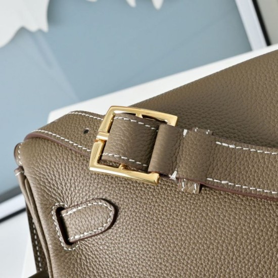 Best Replica Hermes Kelly Messenger Shoulder Bag in Gray Knockoff