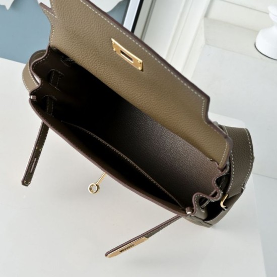 Best Replica Hermes Kelly Messenger Shoulder Bag in Gray Knockoff