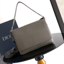 Best Replica Dior Privé Messenger Men Flap Bag in Gray Knockoff