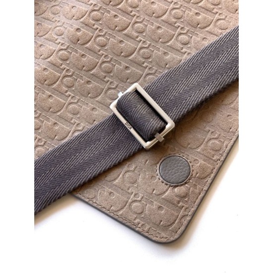 Best Replica Dior Privé Messenger Men Flap Bag in Gray Knockoff
