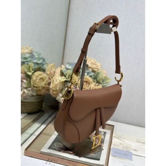 Best Replica Dior Saddle Bag in Brown Smooth Calfskin Knockoff