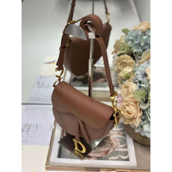 Best Replica Dior Saddle Bag in Brown Smooth Calfskin Knockoff