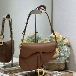 Best Replica Dior Saddle Bag in Brown Smooth Calfskin Knockoff