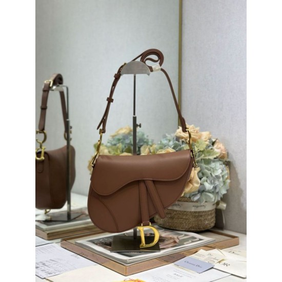 Best Replica Dior Saddle Bag in Brown Smooth Calfskin Knockoff