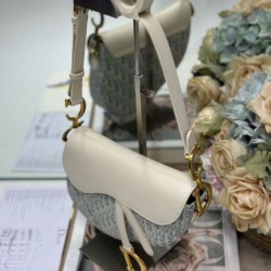 Best Replica Dior Saddle Bag in Blue Dior Oblique Jacquard Canvas Knockoff