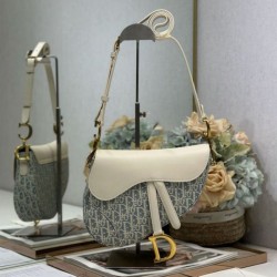 Best Replica Dior Saddle Bag in Blue Dior Oblique Jacquard Canvas Knockoff
