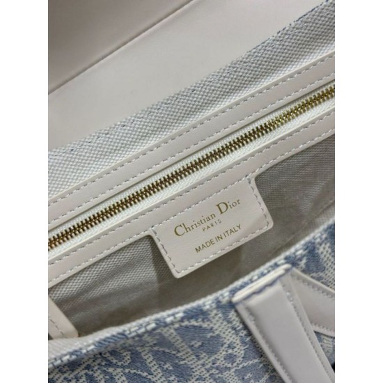 Best Replica Dior Saddle Bag in Blue Dior Oblique Jacquard Canvas Knockoff