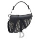 Replica Dior Mini Saddle Bag with Strap Dark Blue Fake