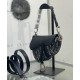 Replica Dior Mini Saddle Bag with Strap Dark Blue Fake