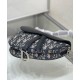Replica Dior Mini Saddle Bag with Strap Dark Blue Fake