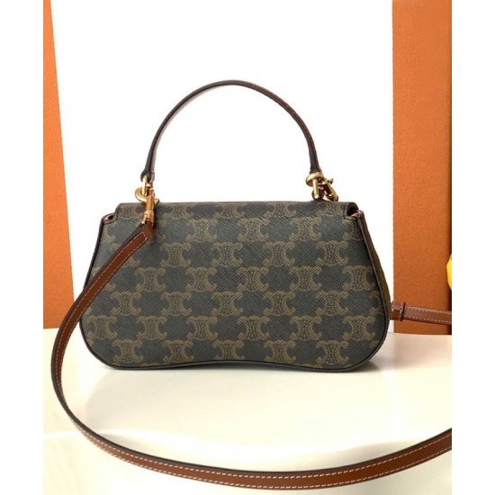 Replica Celine Teen Celine Lola Bag Triomphe  Coffee Fake
