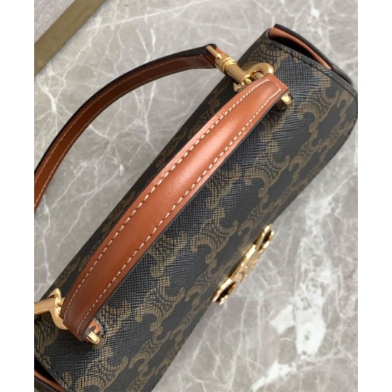 Replica Celine Teen Celine Lola Bag Triomphe  Coffee Fake
