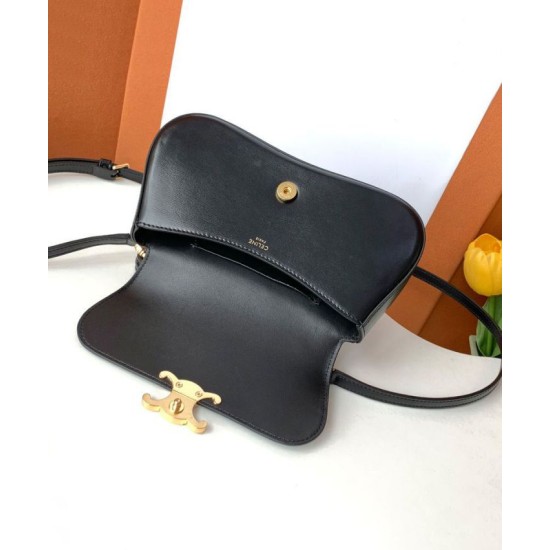 Replica Celine Teen Celine Lola Bag Shiny Black Fake