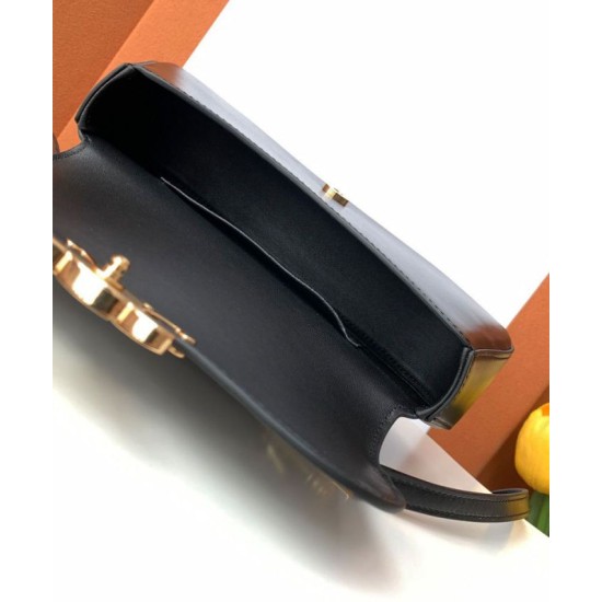 Replica Celine Teen Celine Lola Bag Shiny Black Fake