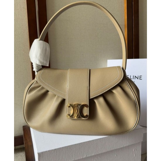 Replica Celine Medium Polly Bag Supple Calfskin Khaki Fake