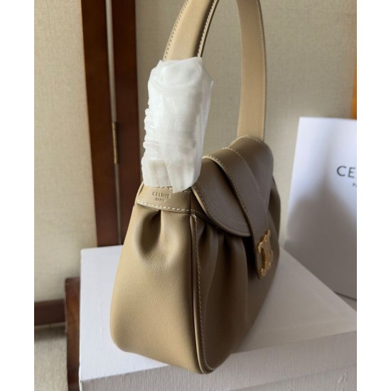 Replica Celine Medium Polly Bag Supple Calfskin Khaki Fake