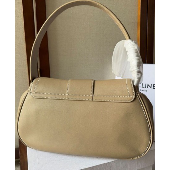 Replica Celine Medium Polly Bag Supple Calfskin Khaki Fake