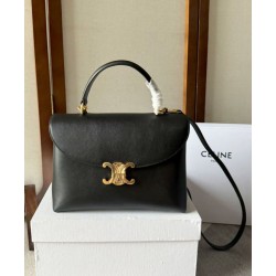 Replica Celine Medium Nino Bag Supple Calfskin Black Fake