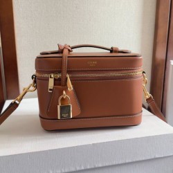 Replica Celine Vanity Bag Natural Calfskin Coffee Fake