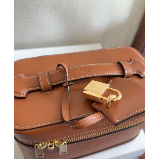 Replica Celine Vanity Bag Natural Calfskin Coffee Fake Replica Celine Vanity Bag Natural Calfskin Coffee Fake