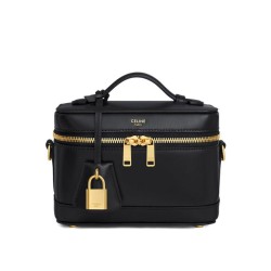 Replica Celine Vanity Bag Natural Calfskin Black Fake