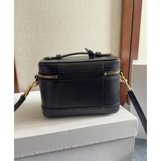 Replica Celine Vanity Bag Natural Calfskin Black Fake