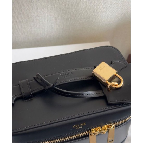 Replica Celine Vanity Bag Natural Calfskin Black Fake