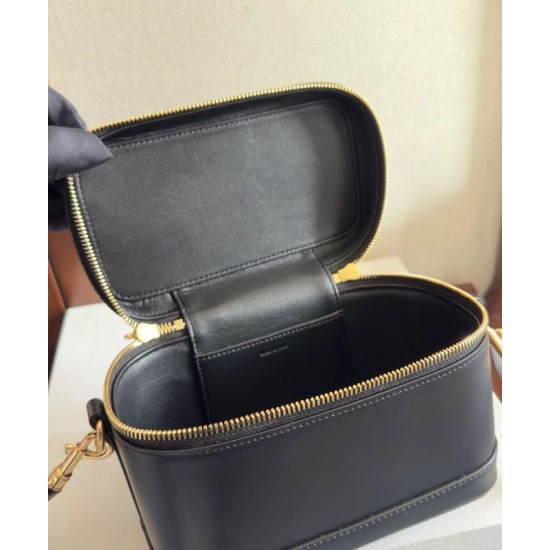 Replica Celine Vanity Bag Natural Calfskin Black Fake