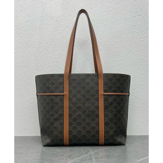Replica Celine Cabas Drawstring Bag Triomphe Coffee Fake Replica Celine Cabas Drawstring Bag Triomphe Coffee Fake