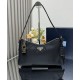 Replica Prada Aimee Large Re-Nylon Shoulder Bag With Padlock 1BC232 Black Fake