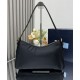 Replica Prada Aimee Large Re-Nylon Shoulder Bag With Padlock 1BC232 Black Fake
