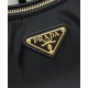 Replica Prada Aimee Large Re-Nylon Shoulder Bag With Padlock 1BC232 Black Fake