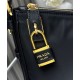 Replica Prada Aimee Large Re-Nylon Shoulder Bag With Padlock 1BC232 Black Fake