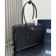 Replica Prada Large Re-Nylon Top-handle Bag With Padlock 1BB131 Black Fake