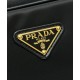 Replica Prada Large Re-Nylon Top-handle Bag With Padlock 1BB131 Black Fake