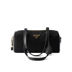 Replica Prada Re-Nylon Medium Top-handle Bag With Padlock 1BB127 Black Fake