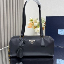 Replica Prada Re-Nylon Medium Top-handle Bag With Padlock 1BB127 Black Fake Replica Prada Re-Nylon Medium Top-handle Bag With Padlock 1BB127 Black Fake