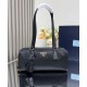 Replica Prada Re-Nylon Medium Top-handle Bag With Padlock 1BB127 Black Fake
