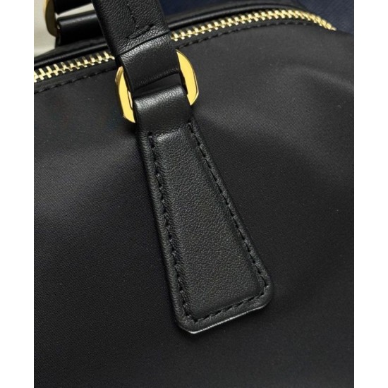 Replica Prada Re-Nylon Medium Top-handle Bag With Padlock 1BB127 Black Fake