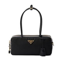 Replica Prada Re-Nylon Small Top-handle Bag With Padlock 1BB133 Black Fake