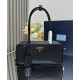 Replica Prada Re-Nylon Small Top-handle Bag With Padlock 1BB133 Black Fake