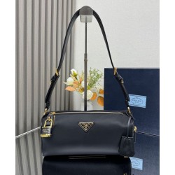 Replica Prada Medium Re-Nylon houlder Bag With Padlock 1BC233 Black Fake