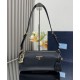 Replica Prada Medium Re-Nylon houlder Bag With Padlock 1BC233 Black Fake