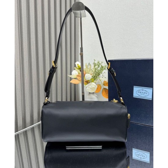 Replica Prada Medium Re-Nylon houlder Bag With Padlock 1BC233 Black Fake