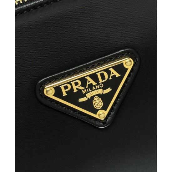 Replica Prada Medium Re-Nylon houlder Bag With Padlock 1BC233 Black Fake