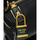 Replica Prada Medium Re-Nylon houlder Bag With Padlock 1BC233 Black Fake