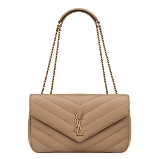 Replica YSL Saint Laurent Loulou Bag Medium Matelasse Apricot Fake