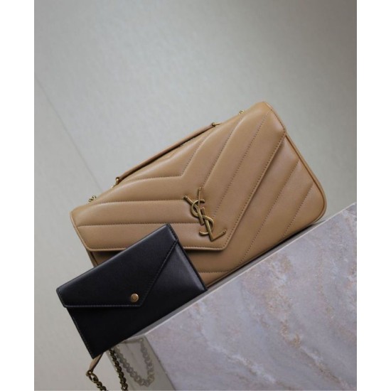 Replica YSL Saint Laurent Loulou Bag Medium Matelasse Apricot Fake